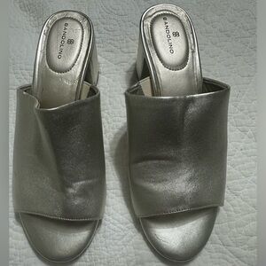 Silver Bandolino backless sandals. Size 7.5M. Great condition.